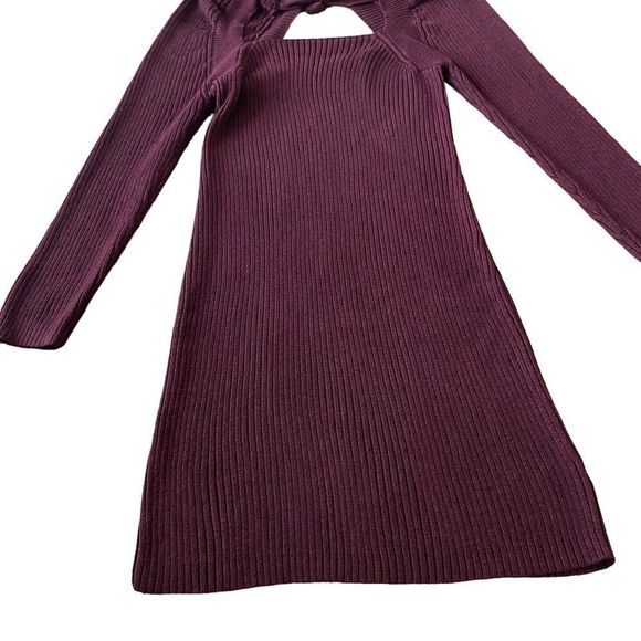 Promesa Burgundy Ribbed Knit Sweater Dress Women’s Size XL - Picture 4 of 8